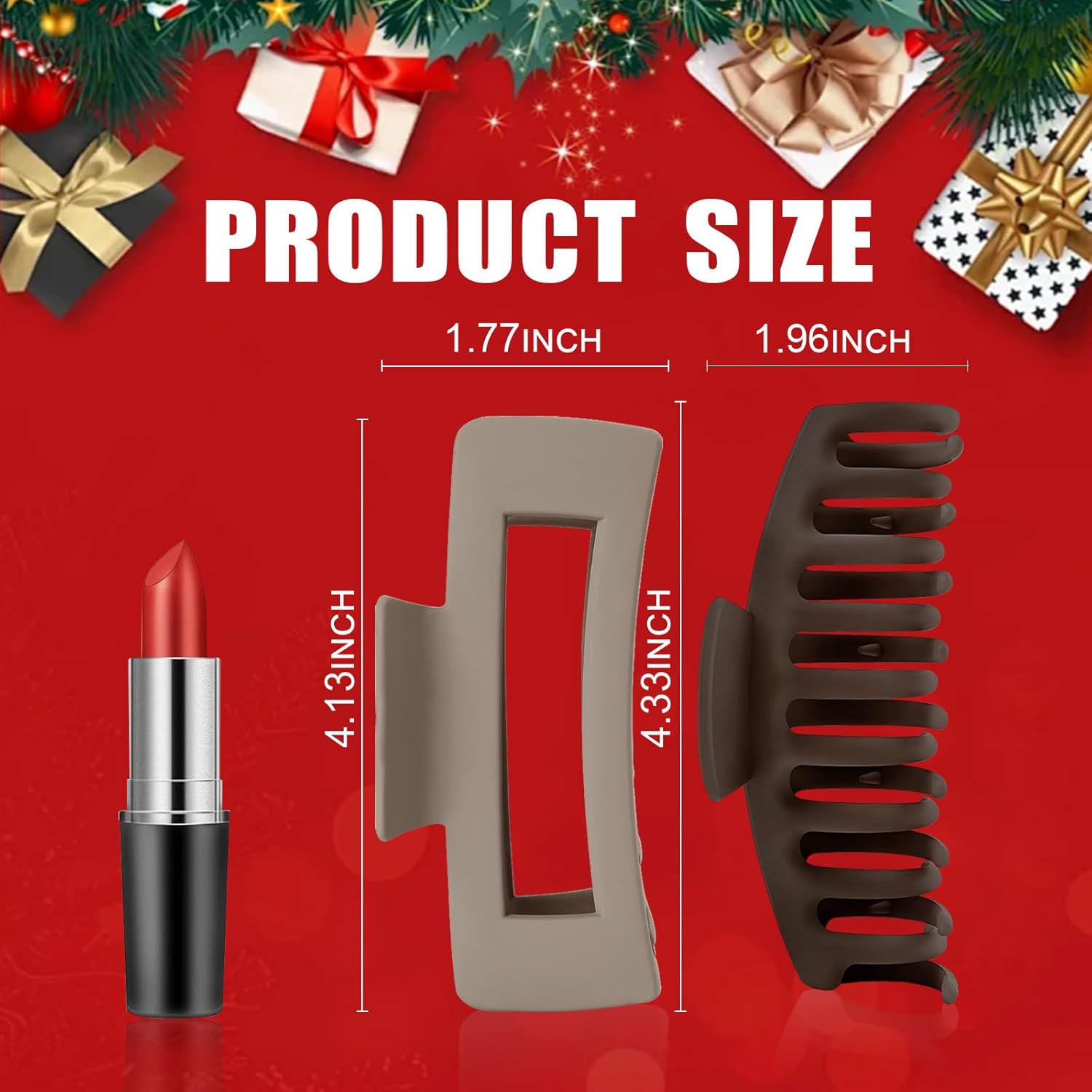 TOCESS 8 Pack Neutral Big Hair Claw Clips for Women Large Claw Clip for Thin Thick Curly Hair 90's Strong Hold 4.33 Inch Nonslip Matte Jumbo Hair Clips