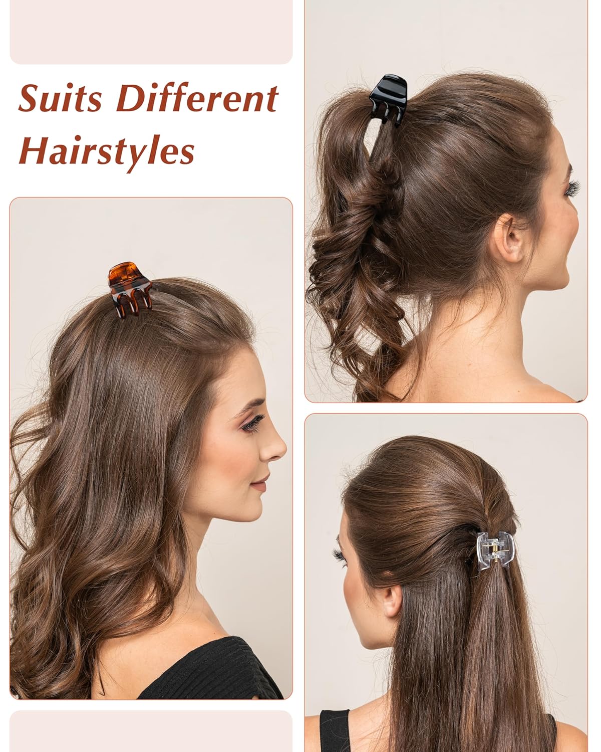 Medium Hair Clips. 18 Pcs 1.38 Inch Hair Claw Clips. No-Slip Jaw Clips for Women and Girls